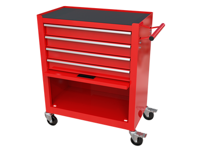 Artman 4-Drawer Tool Cabinet|Lockable Wheels | Sliding Drawers | Hidden Door